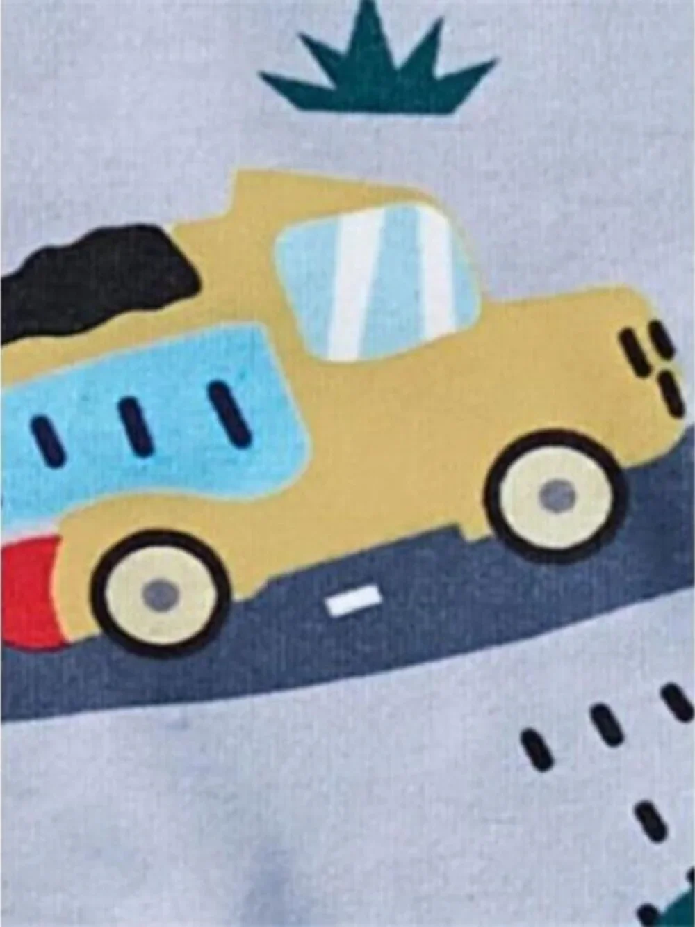 Children's Construction Vehicle Print Top and Shorts Set